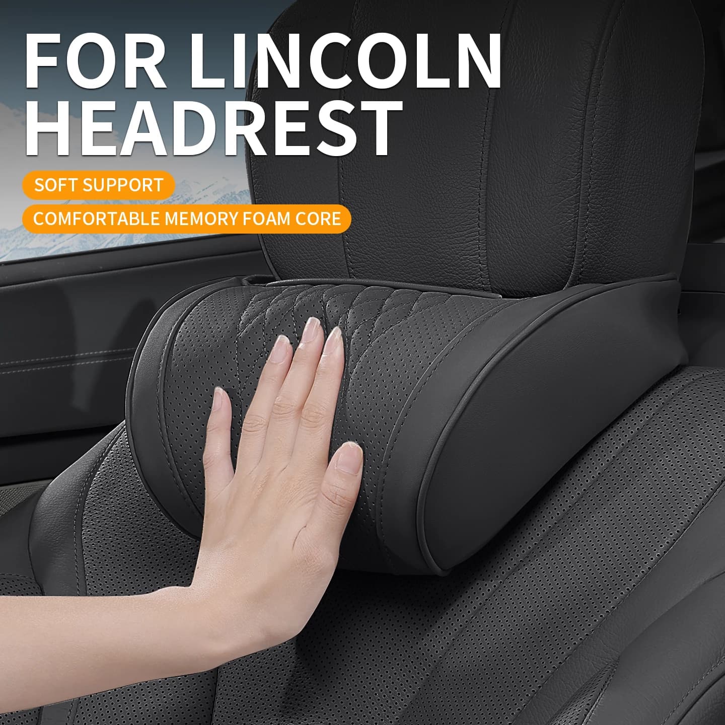 For Lincoln memory foam comfortable car headrest Navigator Aviator Nautilus Corsair MKZ MKC Continental MKX car interior