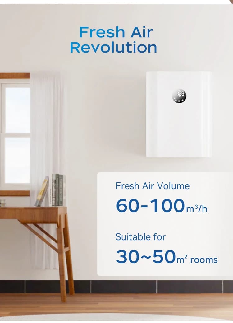 【HOT】Residential Use Erv Regeneration Efficiency 90% High-Efficiency Air Purifier HVAC System for Bedrooms