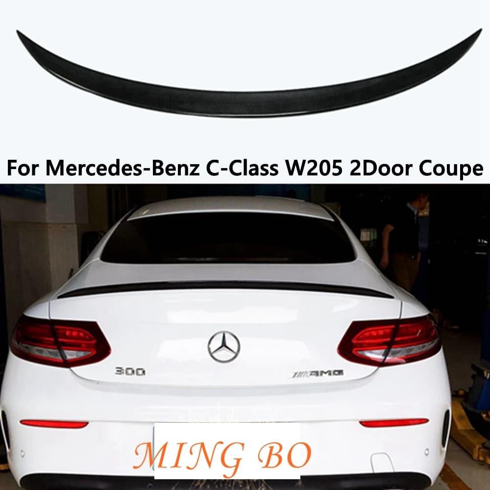 2Door Coupe ED Style Carbon Fiber Rear Spoiler Trunk Wing 2015-2023 FRP Forged carbon For Mercedes-Benz C-Class C205 W205