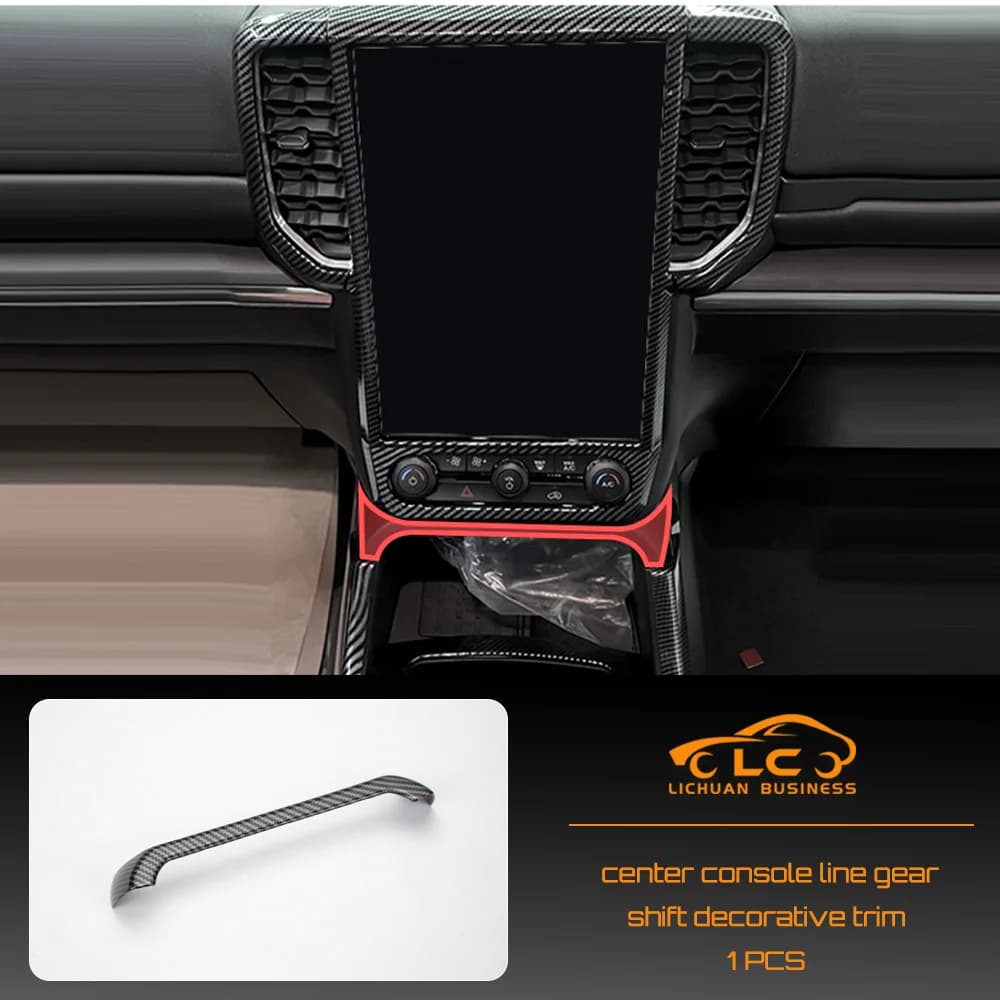 1pc ABS Carbon Fiber Color Decorative Trim under Navigation for Ford Ranger Everest 2023