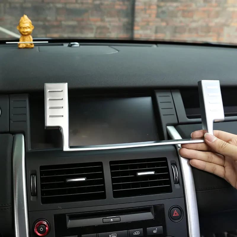 For Land Rover Discovery Sport 2015-2019 ABS Silver/Black Car 10 Inches Navigation Frame Cover Trim Sticker Car Accessories