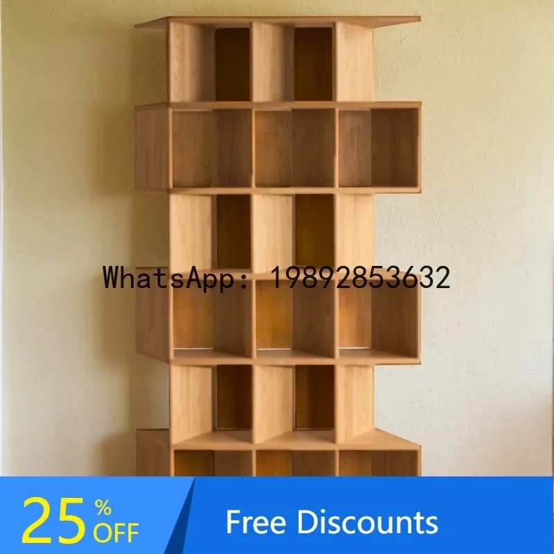 G1   Vintage Nordic Bookshelf Bookcase Simple Modern Italian Retro Display Cabinet Storage Cabinet