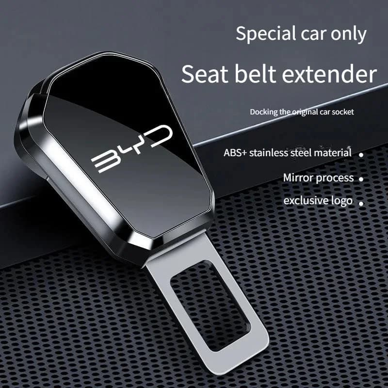 Car Alloy Safety Belt Extension Connector For BYD Dolphin Seal Atto3 Han Tang Song Yuan BYD Logo Seat Belt Buckle Plug Interior