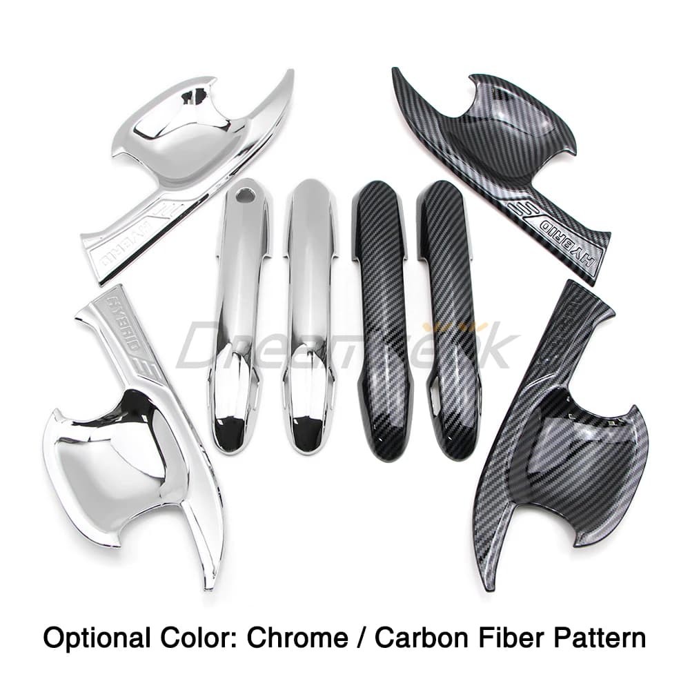 8PCs Exterior For Toyota Highlander Kluger XU70 2020 2021 2022 Door Handle + Cup Bowl Cover With Smart Keyhole
