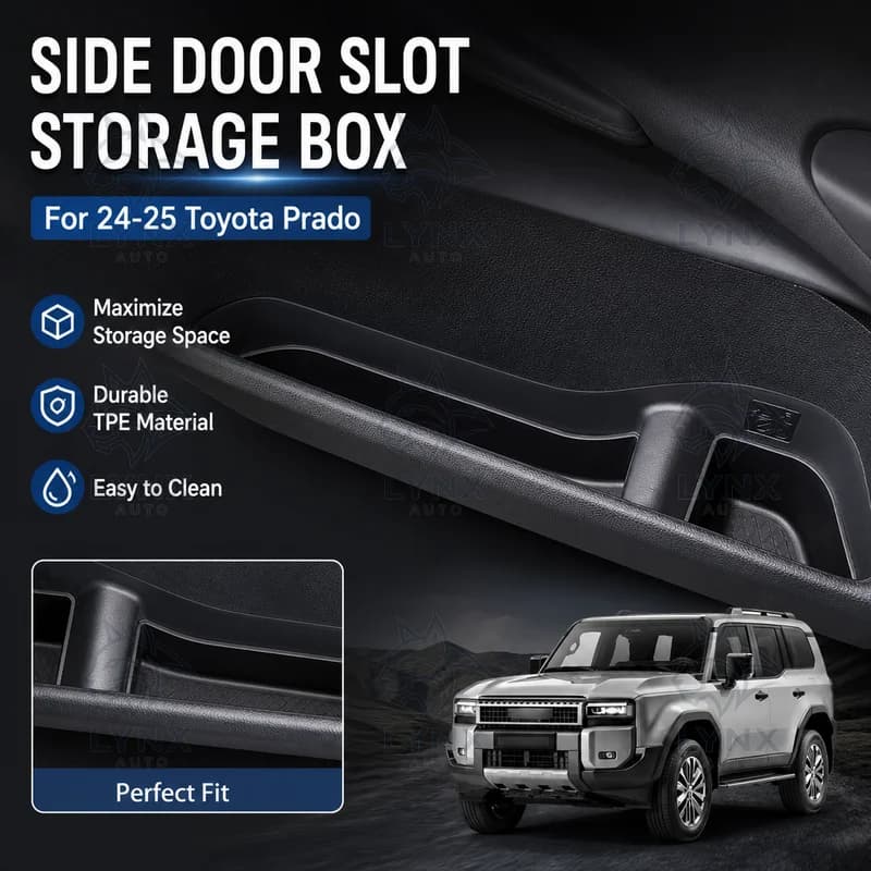 For 24-25 Toyota Prado Side Door Slot Storage Box Car Organizer Interior Modification Accessories Car Supplies