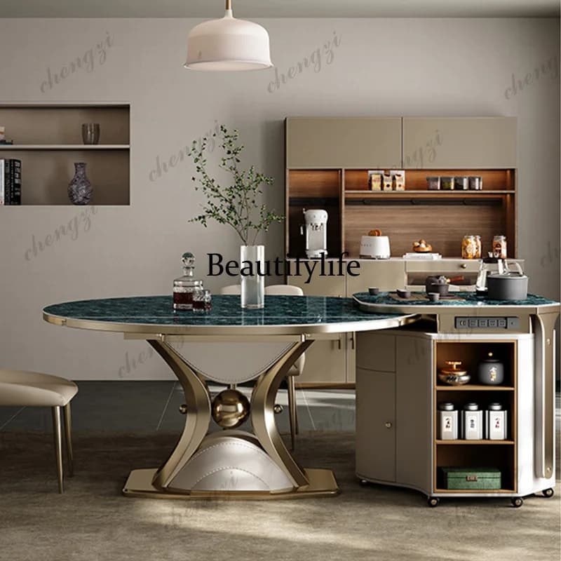 Advanced Dining Tables Multi Functional Kitchen Retro Storage Dining Tables Rock Plate Home Furniture Mesa De Jantar Lsdt