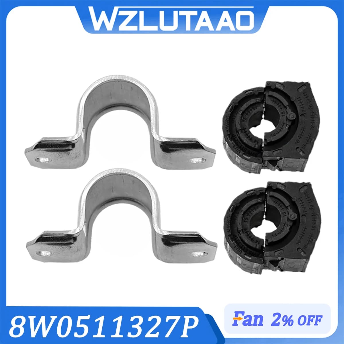 1 Pair Rear Stabilizer Bar Bushing For Audi A6 A8 4N0511439A 4N0511439 8W0511327P 8W0511328P