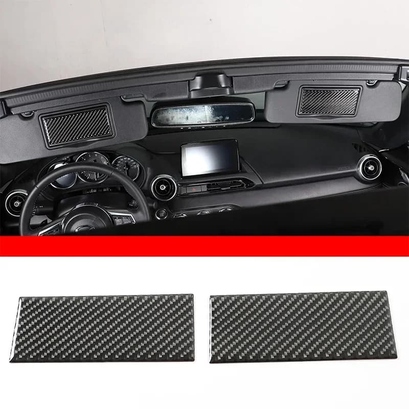 For Mazda MX-5 2016-2023 Soft Carbon Fiber Car Interior Vanity Mirror Cover Sticker Trim Car Accessories