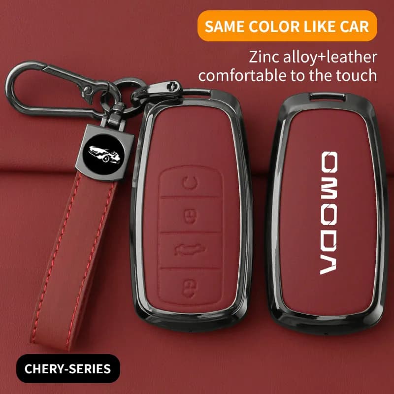 Leather Car Key Case Cover for Chery Omoda 5 C5 E5 C9 EV PHEV 2025 Jaecoo J7 Key Shell Bag Keychain Auto Interior Accessorries