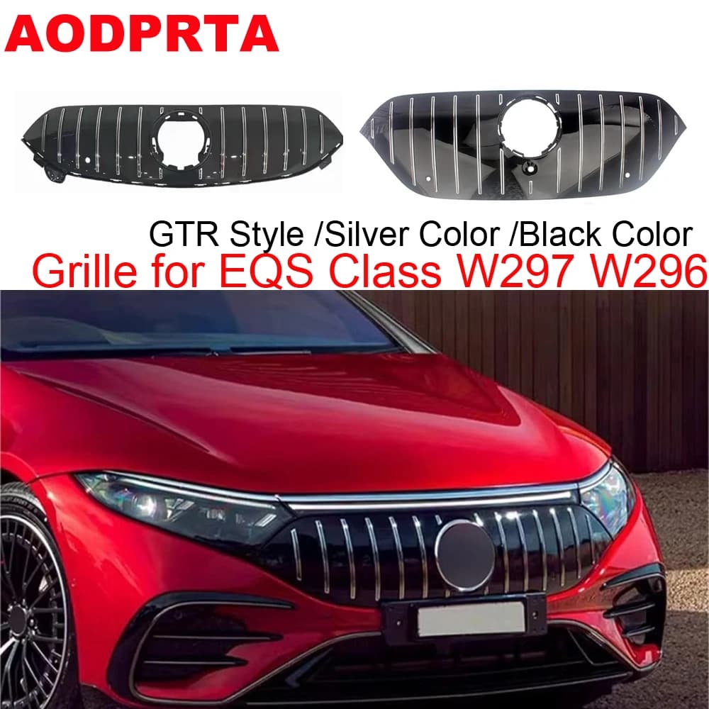 W296 W297 Grille GTR Panamericana Style Front Bumper Mesh Hood for Mercedes EQS Class V296 V297 EQS580 EQS53 2022-2024 SUV