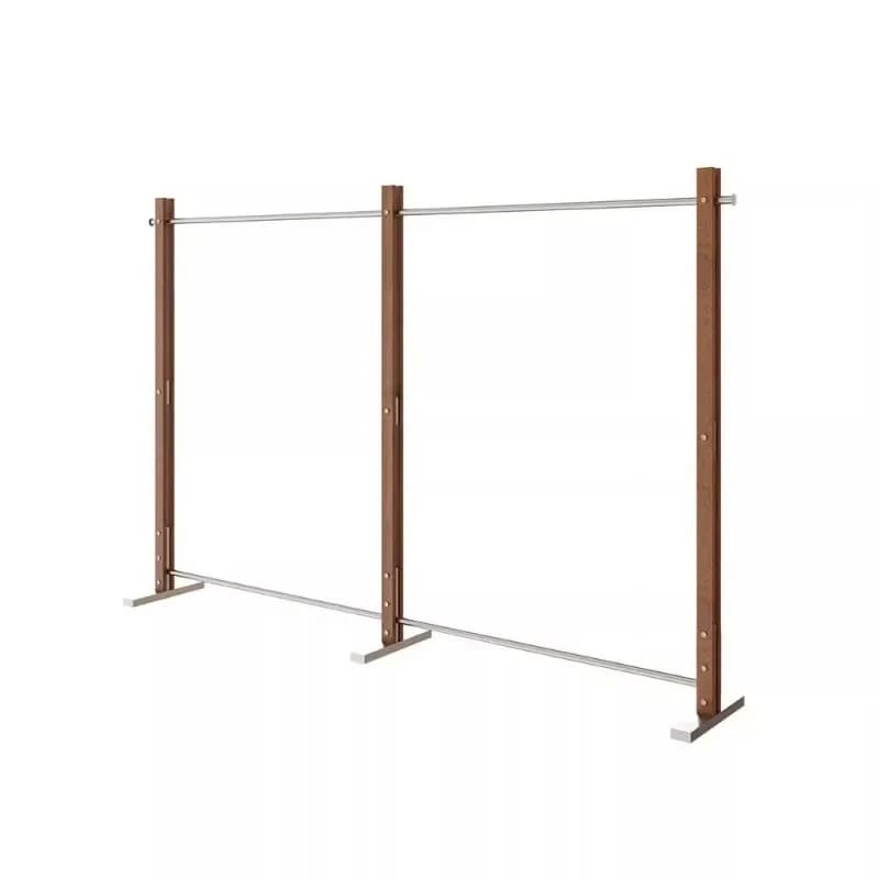Clothing store display rack, walnut medieval hanger, women's clothing buyer's store stainless steel floor solid wood