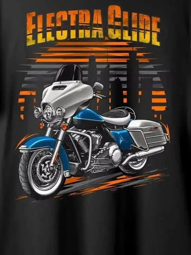 Electra Glide Revival FLH 2021 Motorcycle T-Shirt 100% Cotton O-Neck Short Sleeve Summer Casual Mens T-shirt Size S-3XL