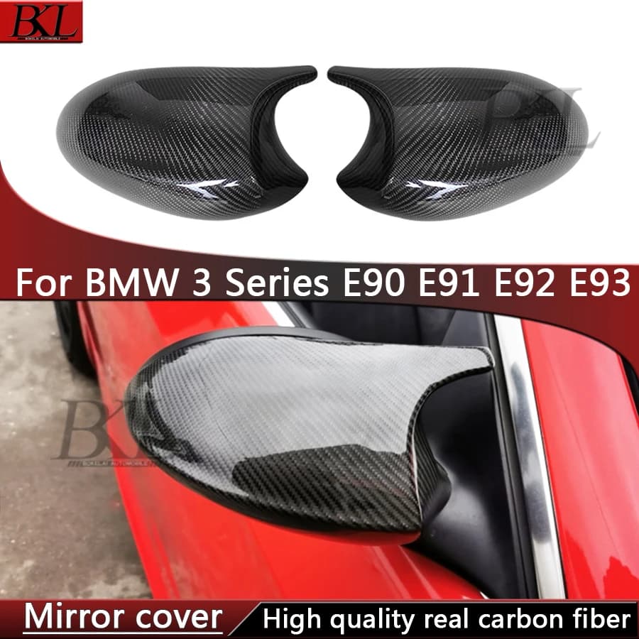 For BMW 3 Series E90 E91 E92 E93 320 330i Upgrade Shells Rearview Cap High-quality Real Carbon fiber rear view mirror case cover