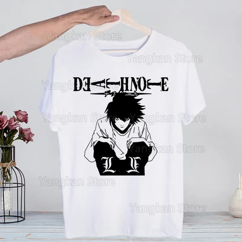 Death Note Manga L NEW Arrival  Print t shirt man's T-shirt Male Casual Short Sleeve Tops Harajuku