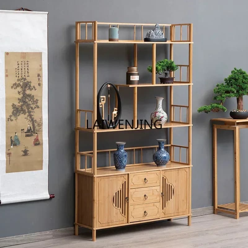 MJY tea display cabinet non-solid wood ornament cabinet tea set storage living room bookshelf