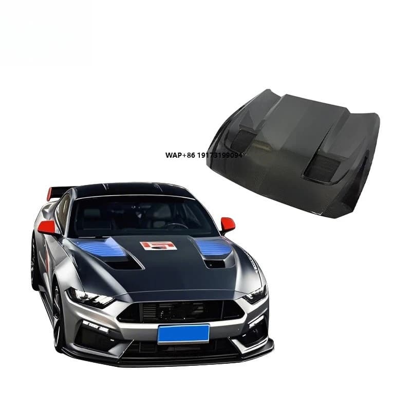 For Mustang 2024 Model Modified with GT3 Carbon Fiber Hood