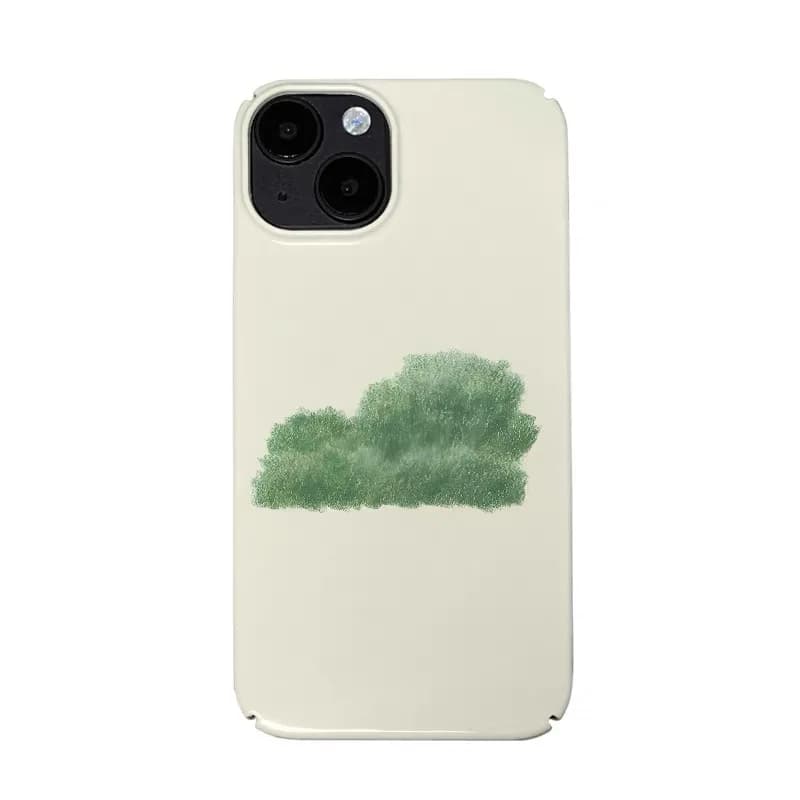 Simple Touch of Green Phone Case for IPHONE 17 Air 16E 15 PROMAX 14 Plus 13 12 MINI 11 PRO 16Plus XR XS MAX Acrylic Phone Cover