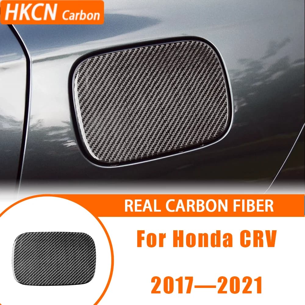 For Honda CRV 2017—2021 Car Accessories Carbon Fiber Outer Body Fuel Pad Panel Decoration Interior Cover Trim Modified Sticker