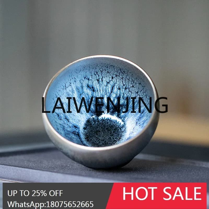 Jianyang Jianzhan Tea Cup Origin Natural Mineral Glaze Stone Enameled Cast Iron Handmade Retro Style Kung Fu Tea Master Cup