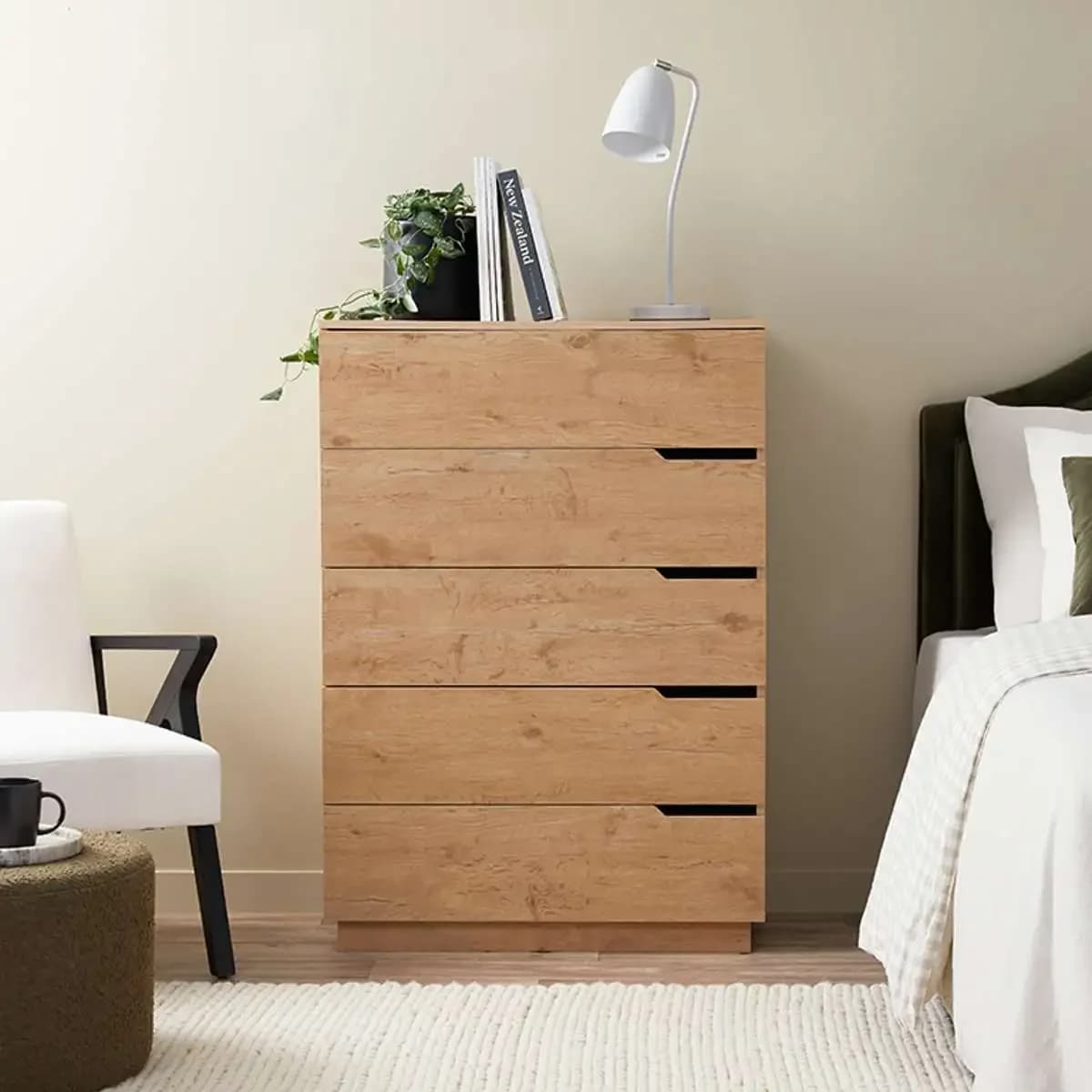 xx-Modern Large 5+ Drawers Wooden Panel Chest Buffet Cabinet Flat Pack Home Furniture for Living Room & Bedroom^