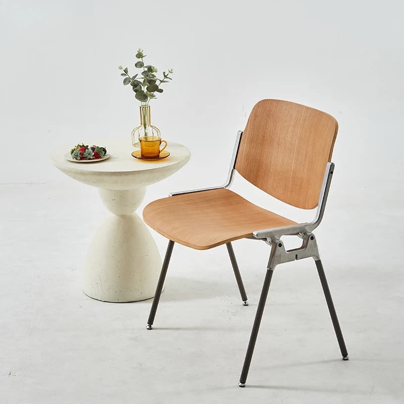 Castor Walnut Café Chair, Solid Wood Dining Chair, Comfortable Backrest, Seating for Home or Restaurant