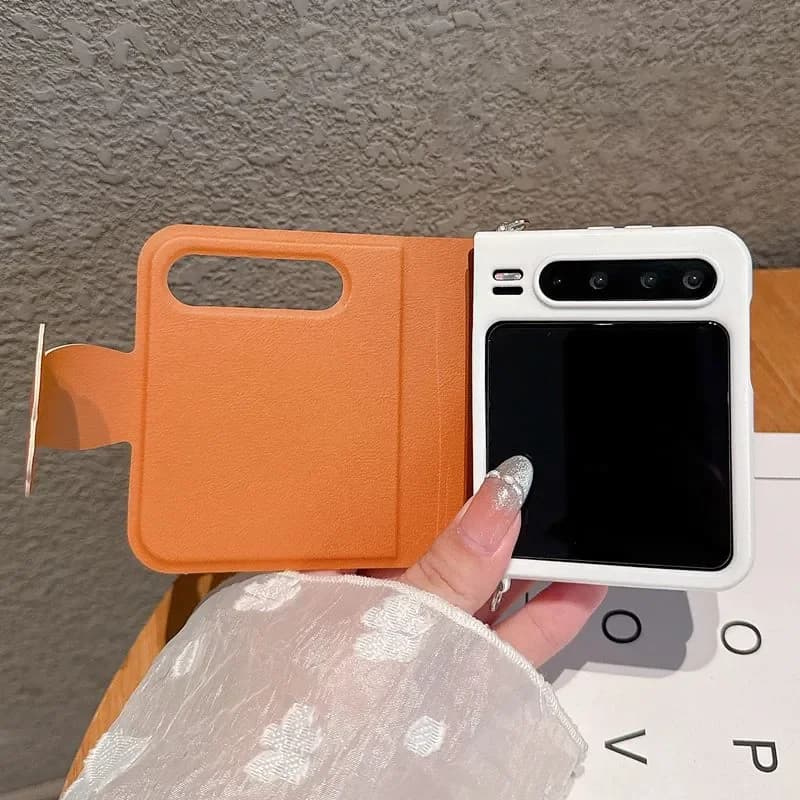 Notebook Style Phone Case for Samsung Galaxy z flip 7 zflip6 Casing Solid Color Luxury Leather Cover zflip7 z flip6