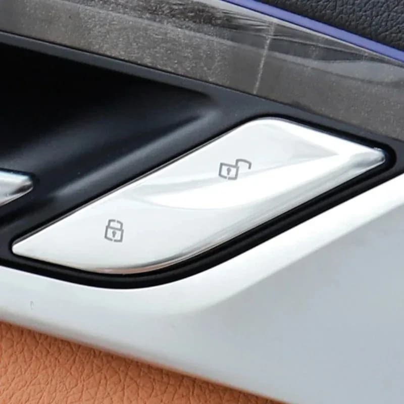 For BMW 5 Series G30 G38 6gt 2018-2022 ABS Silver Car Door Unlock Switch Buttons Covers Trim Interior Car Accessories