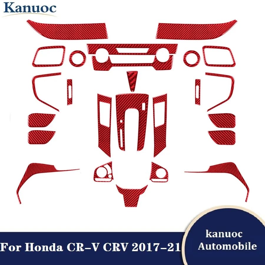 Carbon Fiber Car Stickers For Honda CRV 2017-2021 Interior Cover Trim Decorative Mouldings Accessories