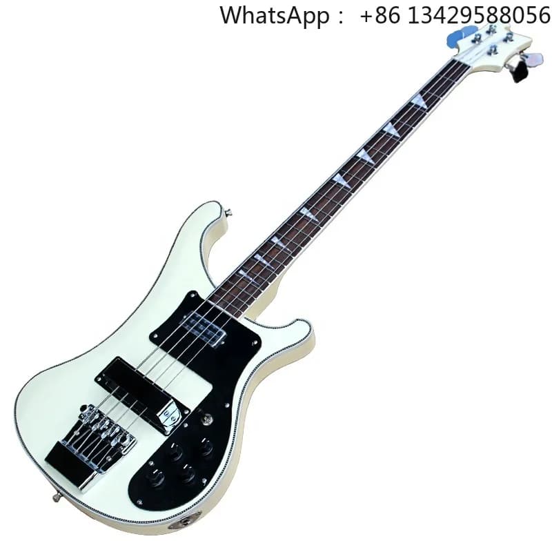Flyoung Factory Cream Electric Bass Guitar with 4 Strings Bass