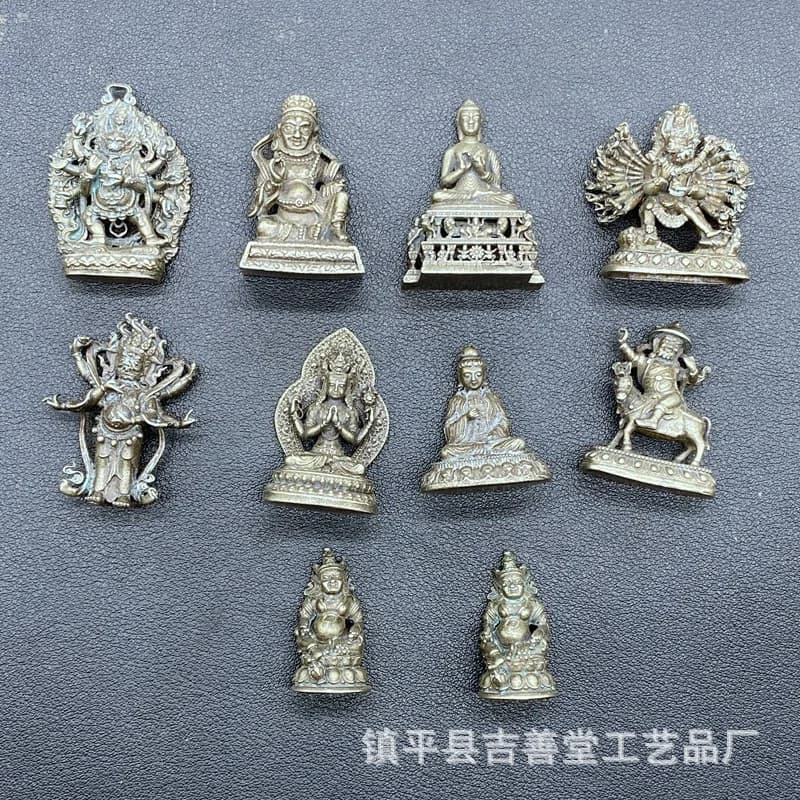 Tibetan Style White Copper Buddha Figurine Mini Small Copper Buddha Home Worship Buddha Statue Decoration