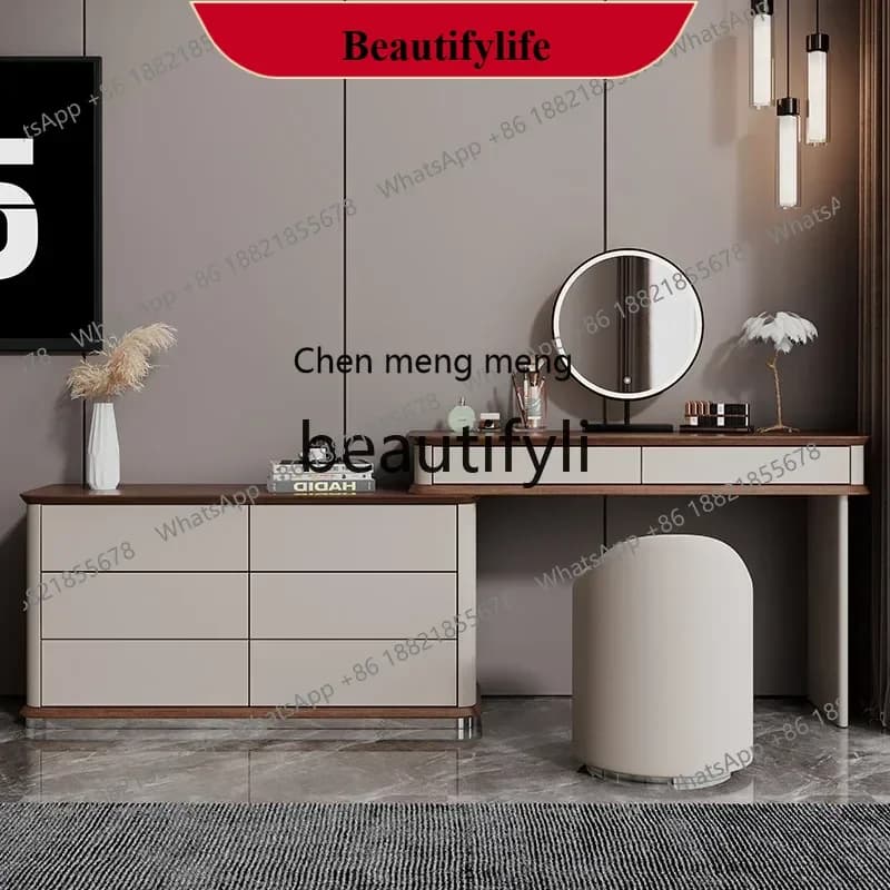 D178  French retro style light luxury dresser, bedside cabinet, bedroom modern simple high-end solid wood master bedroom makeup