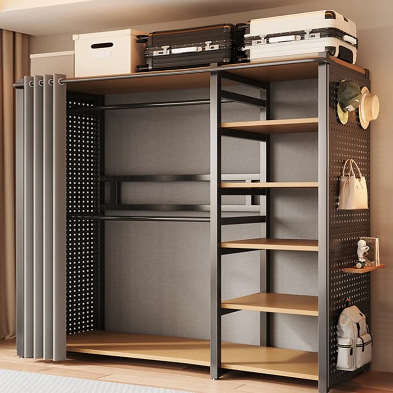 Storage Metal Wardrobe Organizer Portable Partitions Bedroom Clothes Cabinet Modern Closet Shelves Guarda Roupa Hotel Furniture