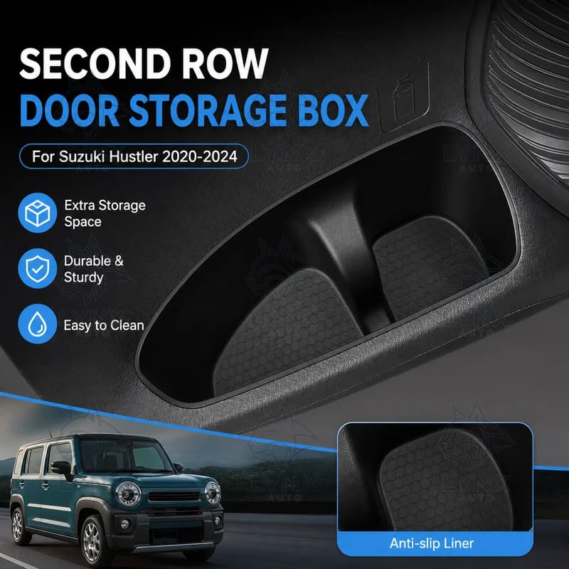 For Suzuki Hustler 2020-2024 Second Row Door Side Storage Box Car Door Organizer Pocket Car Accessories Upgrade