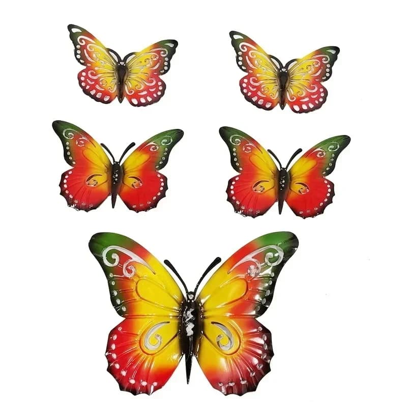 Indoor and outdoor wall arrangement, landscaping, warm painting butterfly creative animal wrought iron wall decoration