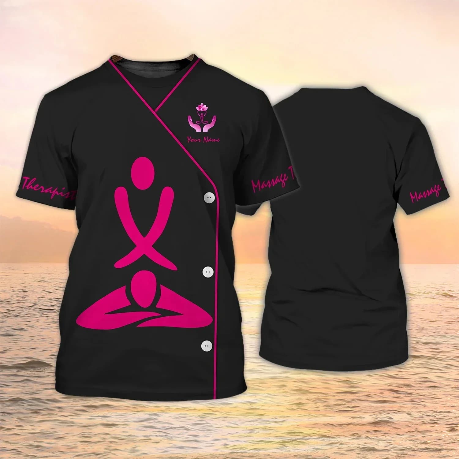 Men's Fashion Massage Picture round Neck T-Shirt Trend Digital Print Casual Short Sleeve Top