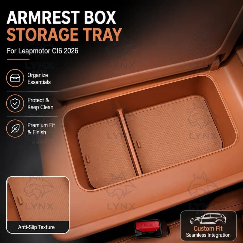 For Leapmotor C16 2026 Armrest Box Storage Organizer Center Console Tray Car Interior Accessories Modified Parts
