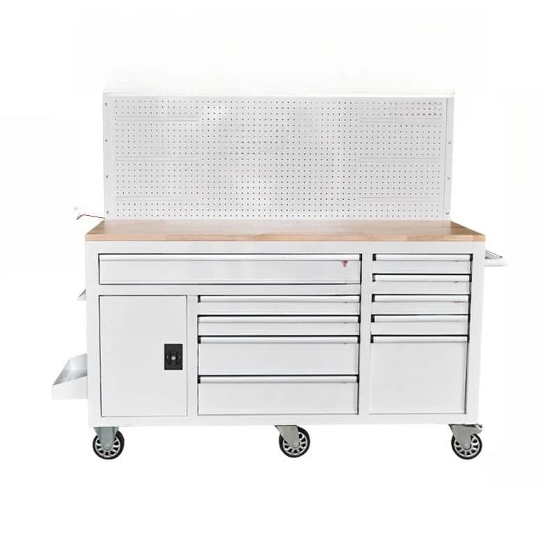 Thickened heavy-duty toolbox, workshop auto repair and repair, multifunctional trolley, 62-inch mobile workbench