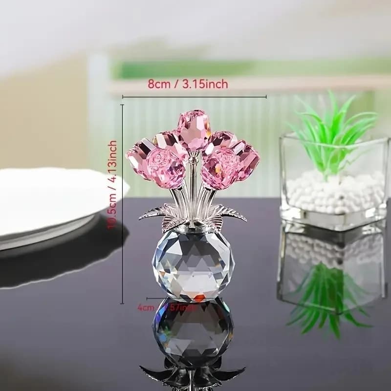 Crystal Rose Bundle - Simulated Colored Eternal Rose Ideal Decorative Gift for Valentine's Day Mother's Day & Anniversary