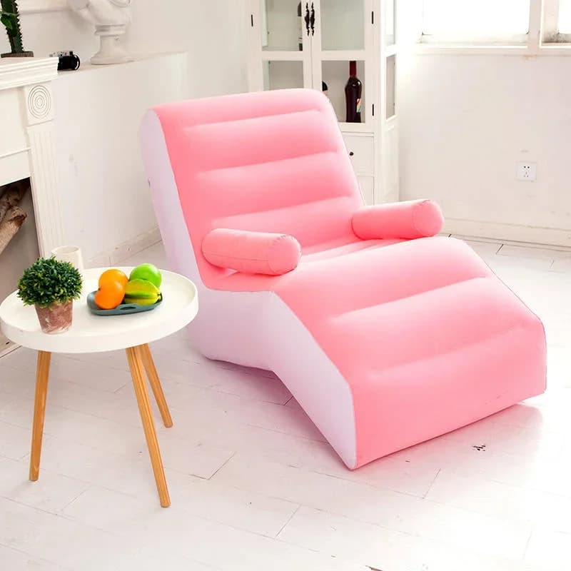 Inflatable sofa bed living room Pvc flocking inflatable s-shaped living room lounge