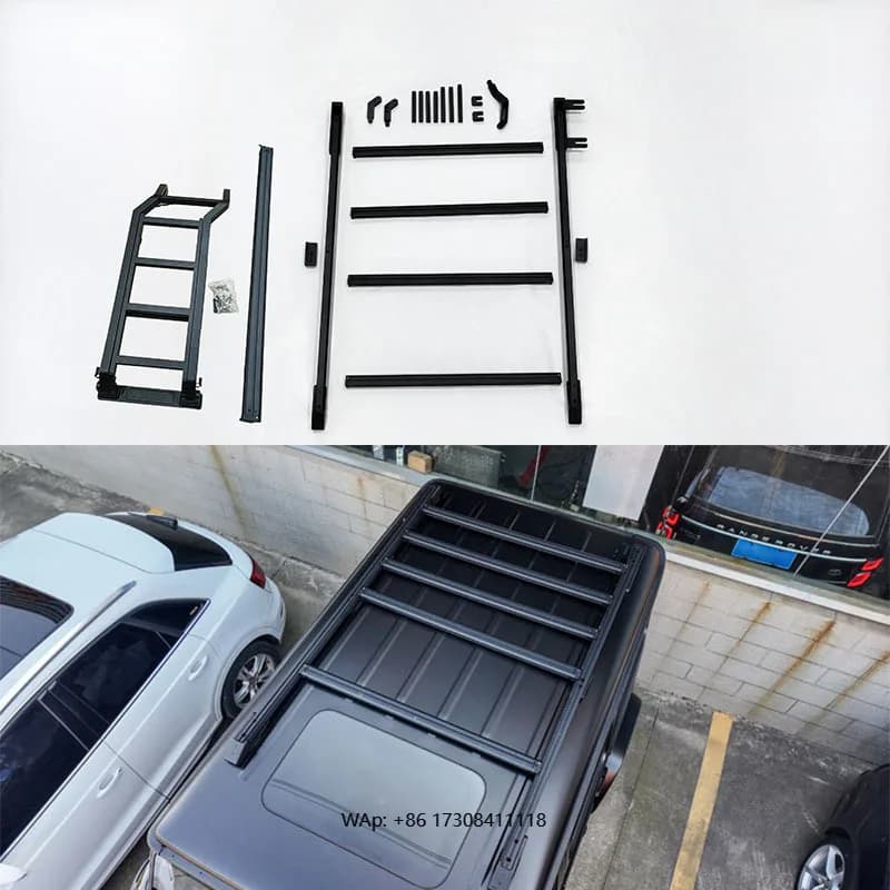 2024 Year+ G Class W465  G63 G350 G500 G550 Stainless Steel G Works Style Roof Rack with Ladder for Roof Luggage Rack