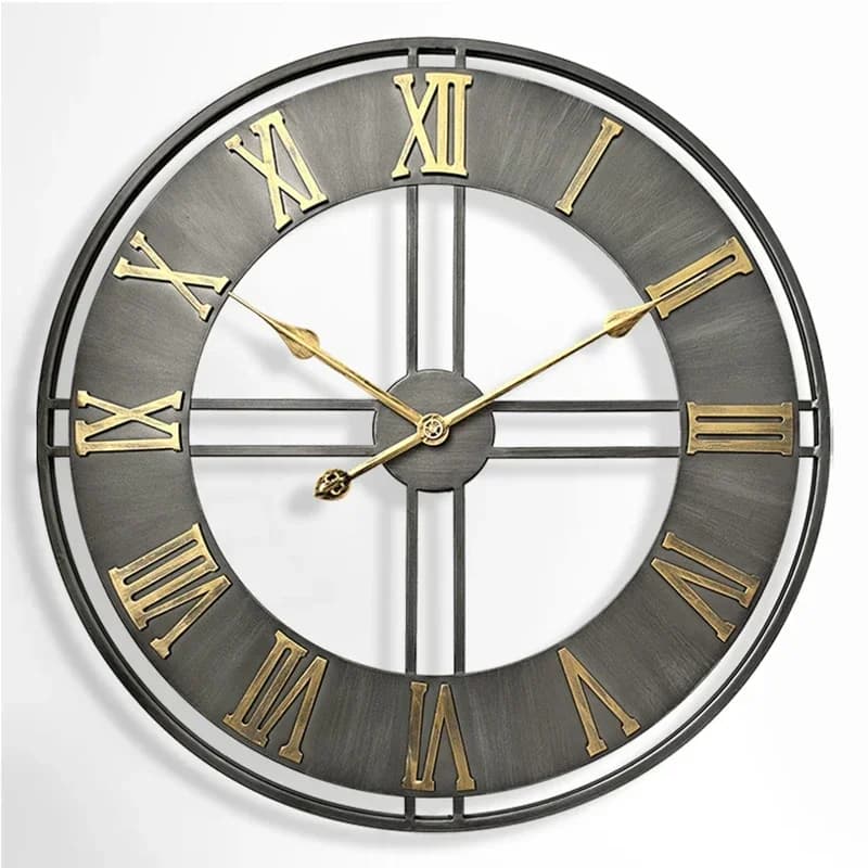Vintage Industrial Style Wall Clock European Metal Roman Digital Home Wall Watch Living Room Office Bar Art Decoration Horologe