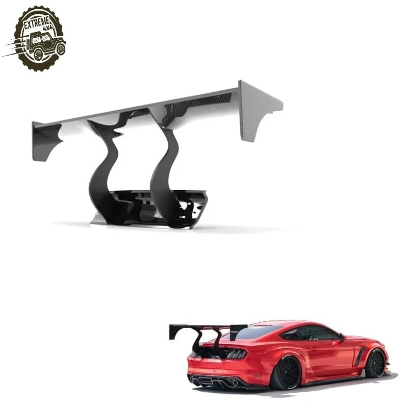 2015-2021 Car Exterior Parts Mustang Robot GT Rear Wind 3K Twill Carbon Fiber Tail Wing for Ford Mustang Rear Spoiler