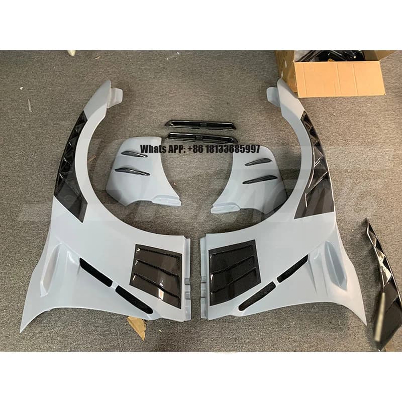 Half Carbon Fiber Front Fender 2008-2019 for Nissan GTR R35 Modified Upgraded Top Secret Ver2 Style (Only for TS Bumper)