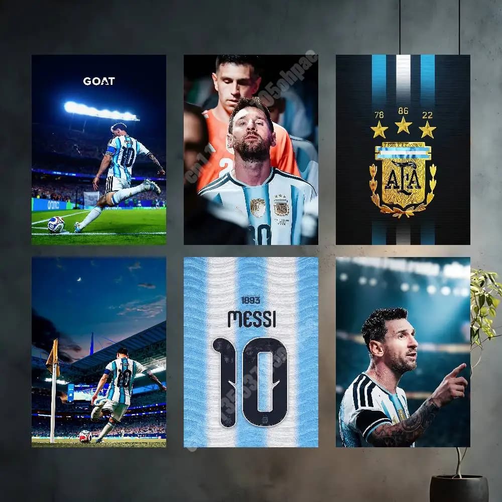 Argentina Futbol M-Messi-S A-Alvarez-S Aesthetic Poster HD Gallery Prints Home Wall Art Creative Gift