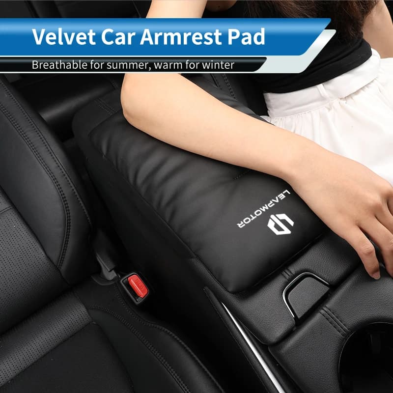 Car Velvet Armrest Pad Console Protector Cover Elbow Rest Mat Accessories For Leapmotor Leap Motor C01 C11 T03 S01 C11 Reev 2022