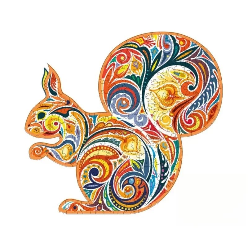 Mysterious lion wolf fox fish elephant butterfly owl wooden puzzle carton wooden box