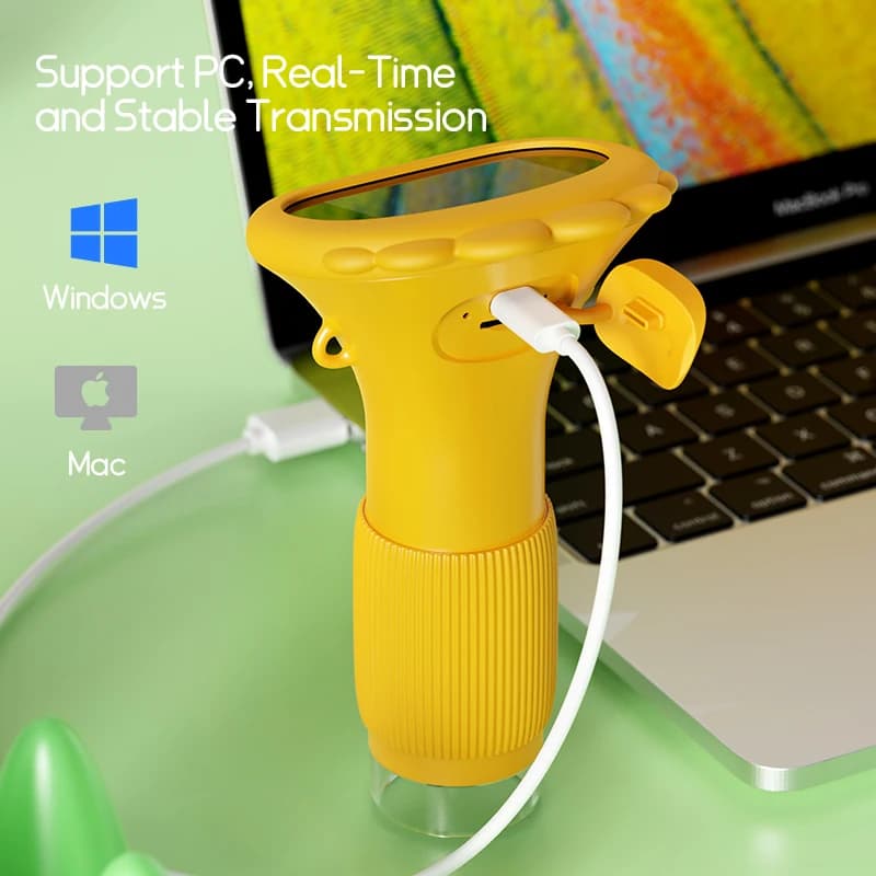 372 Handheld 2-Inch IPS Children's Science OEM/ODM Mini Electronic Microscope 1000X Kids Toys LED Light Kids Gifts
