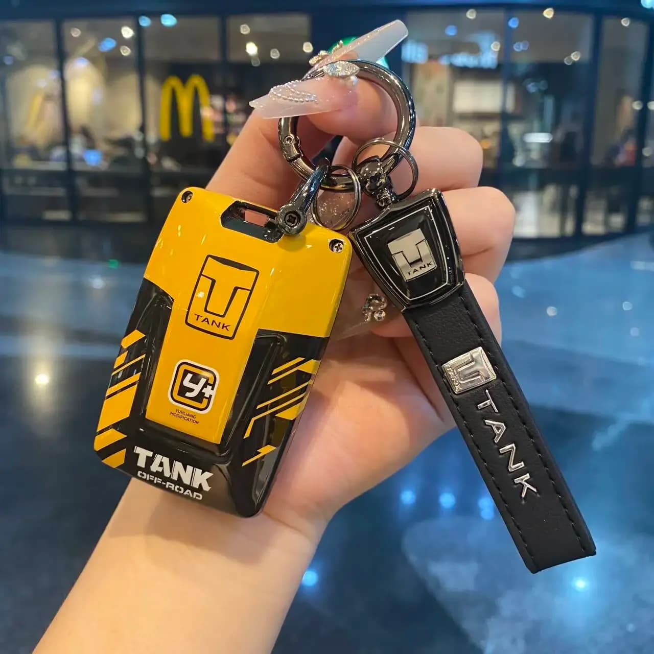 Zinc Alloy Leather Key Cover Case Set For Great Wall GWM WEY TANK 300 500 Tank300 Tank500 Remote Holder Accessories
