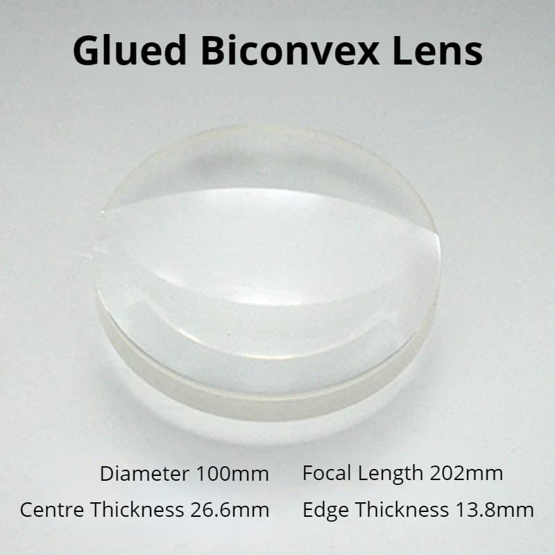 1PCS Diameter 100mm F202 Optical Glass Achromatic Doublet Double Convex Lens DIY Astronomic Telescope Objective Lenses Biconvex