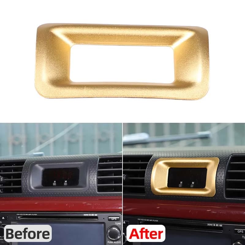 For Toyota FJ Cruiser 2007-2021 Car Center Control Instrument Center Clock Decorative Frame Aluminum Alloy Car Accessories